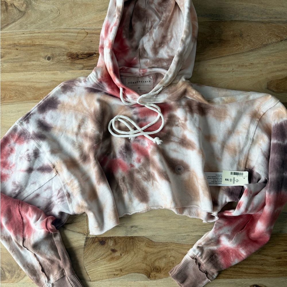 Aeropostale Pink and Brown Tie-Dye Hoodie NEW!!